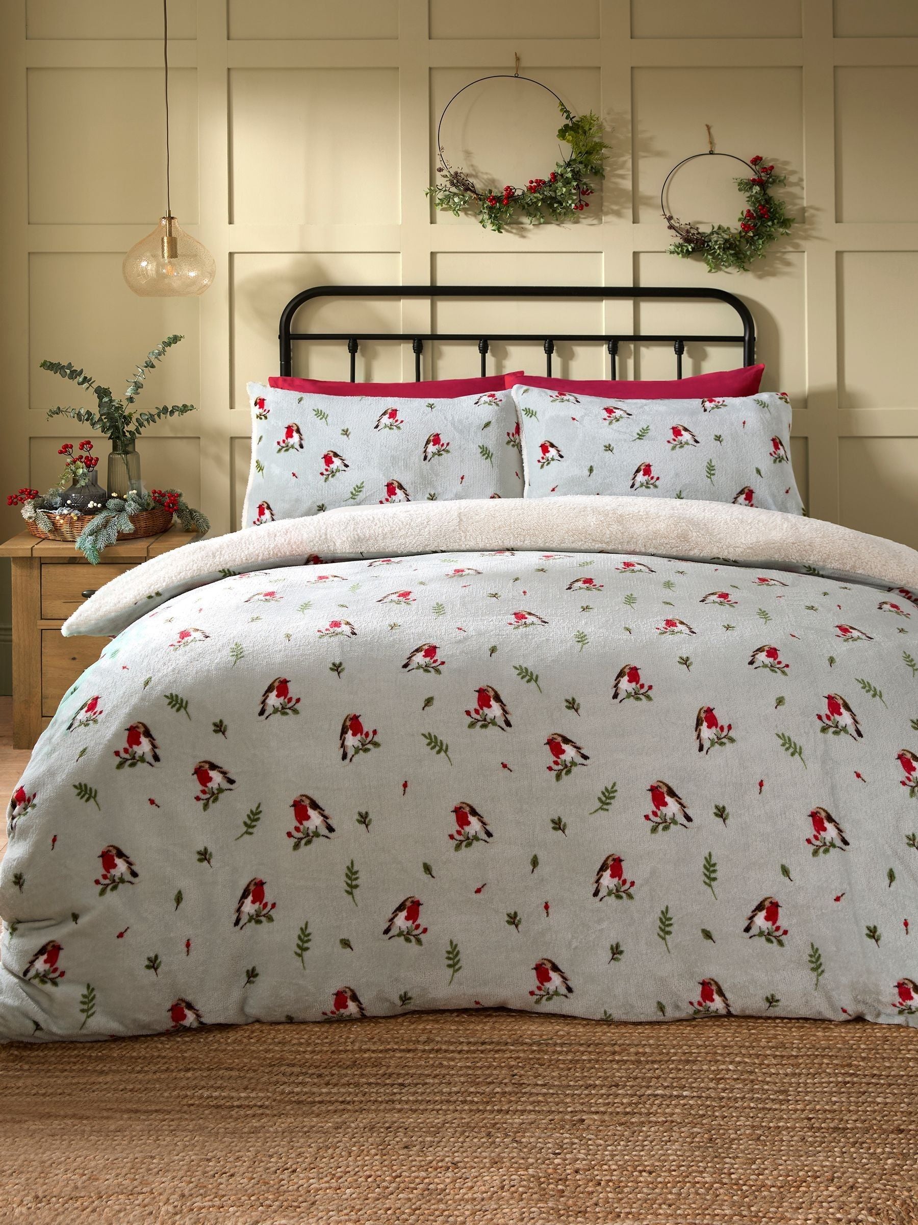 Dreams & Drapes duck egg robin plush duvet cover set - British product