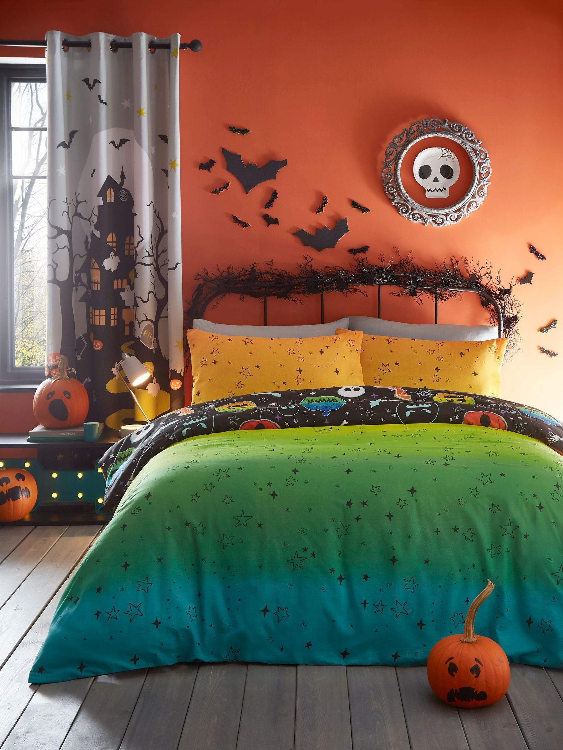 Bedlam Scary Pumpkins Glow in the Dark duvet cover set - British product