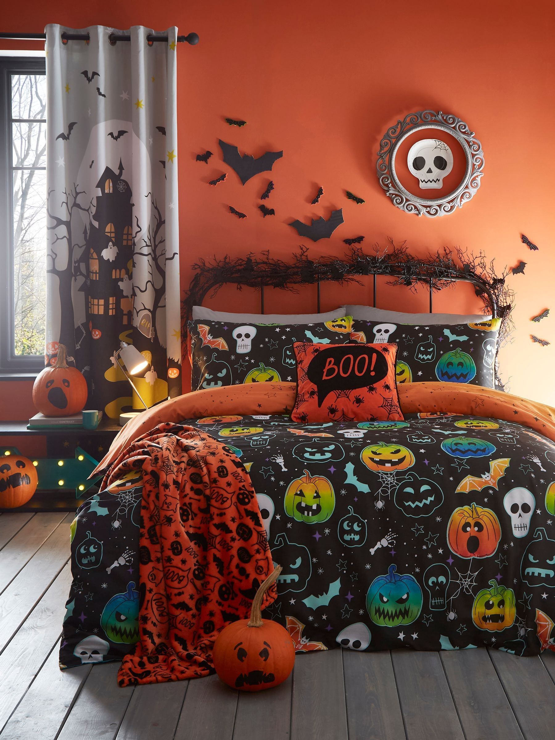 Bedlam Scary Pumpkins Glow in the Dark duvet cover set - British product