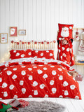 Fusion Red Happy Santa Easycare Christmas Duvet Cover Set