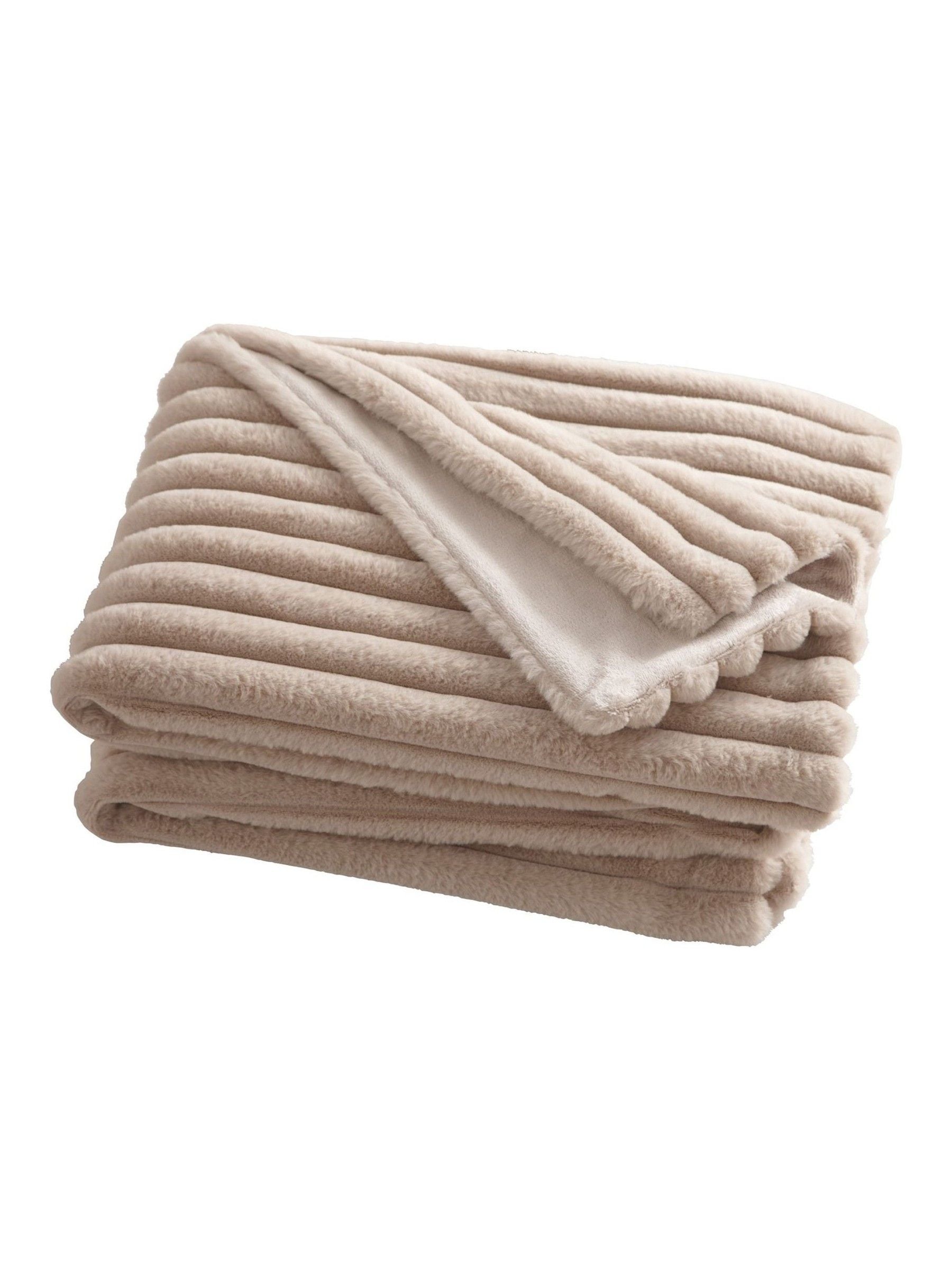 Appletree natural Morritz faux fur bedspread, imported from the UK