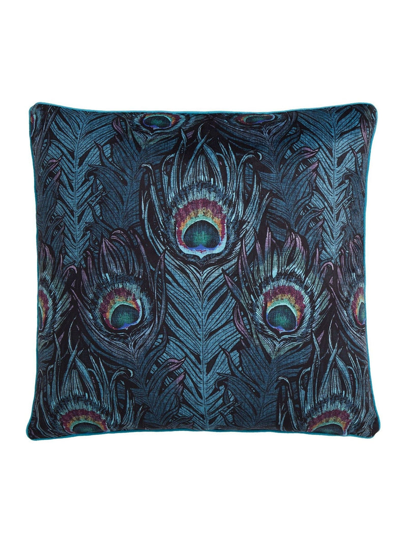 Laurence Llewelyn-Bowen peacock jacquard cushion 55x55cm (British brand)
