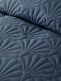 Serene dark blue quilted bedspread, UK version
