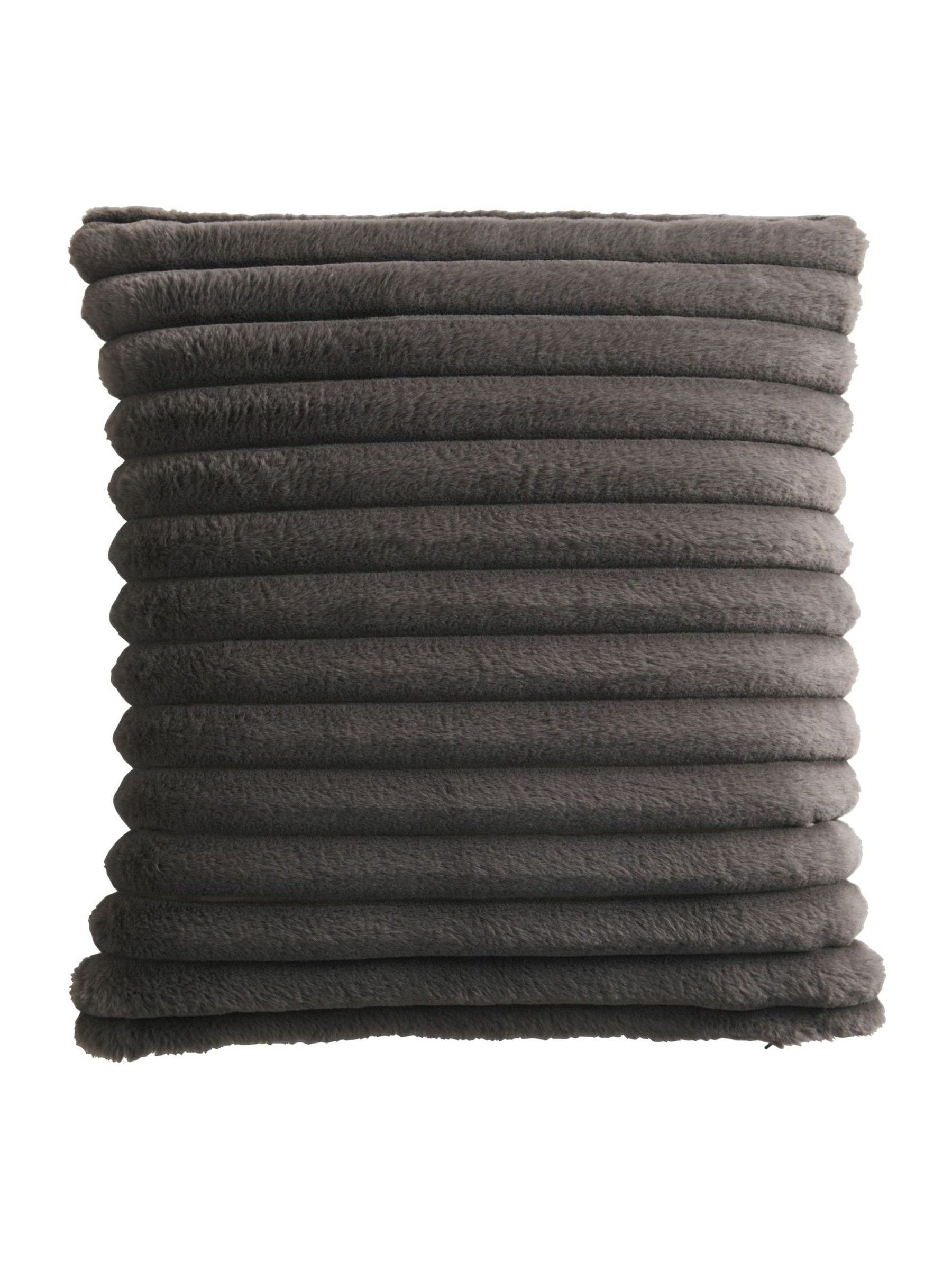 Appletree charcoal faux fur cushion 43cm (British brand)