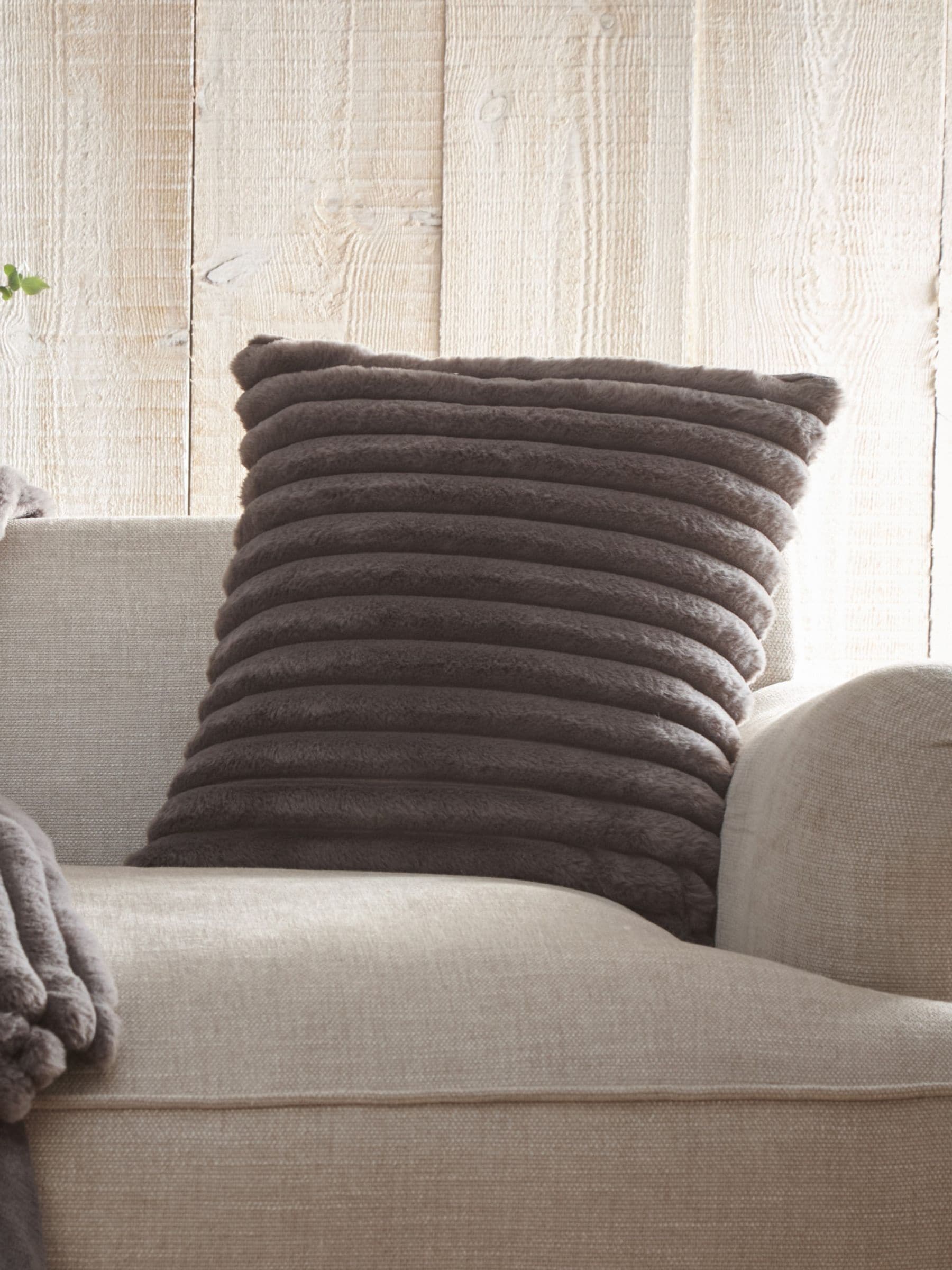 Appletree Charcoal Morritz Faux Fur Filled Cushion