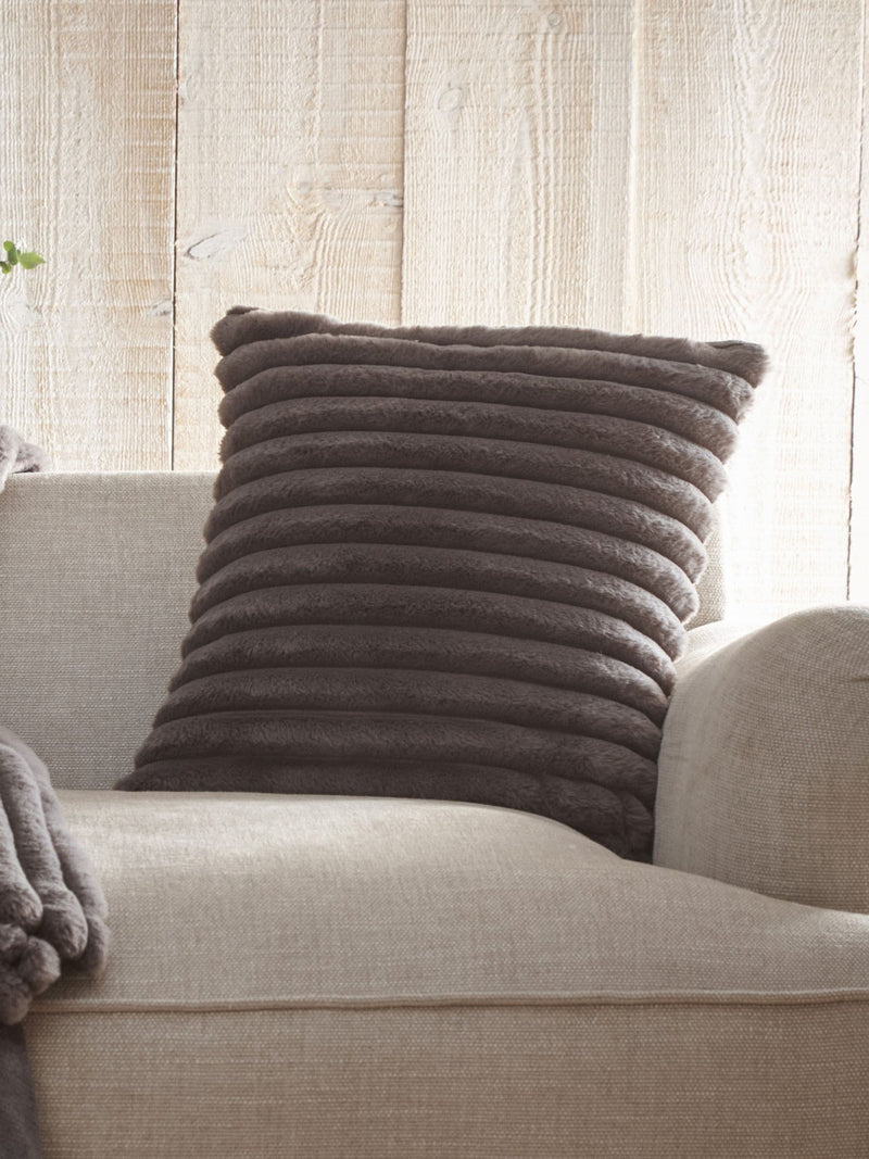 Appletree Charcoal Morritz Faux Fur Filled Cushion