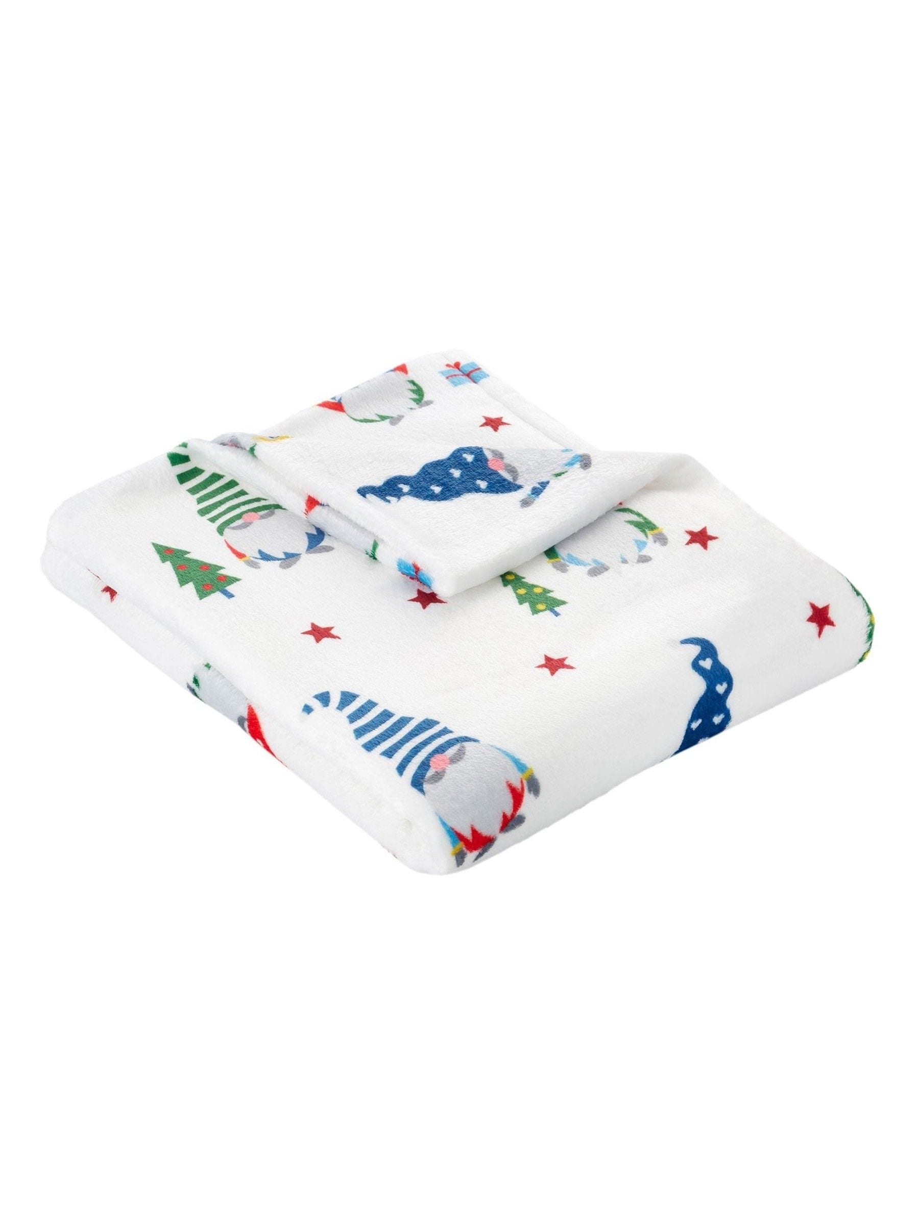 Fusion Christmas Gonks fleece throw, imported from the UK