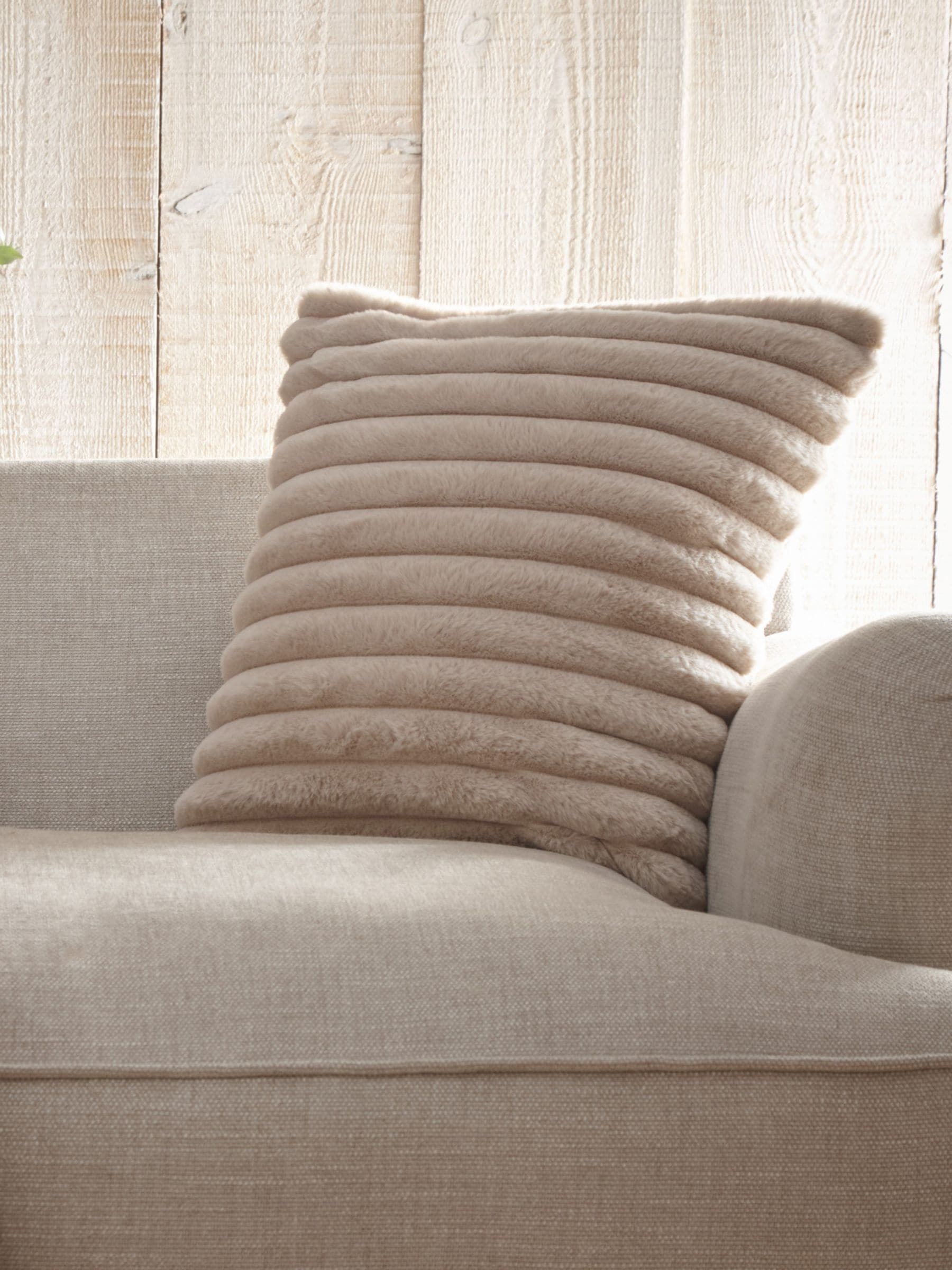 Appletree Natural Morritz Faux Fur Filled Cushion