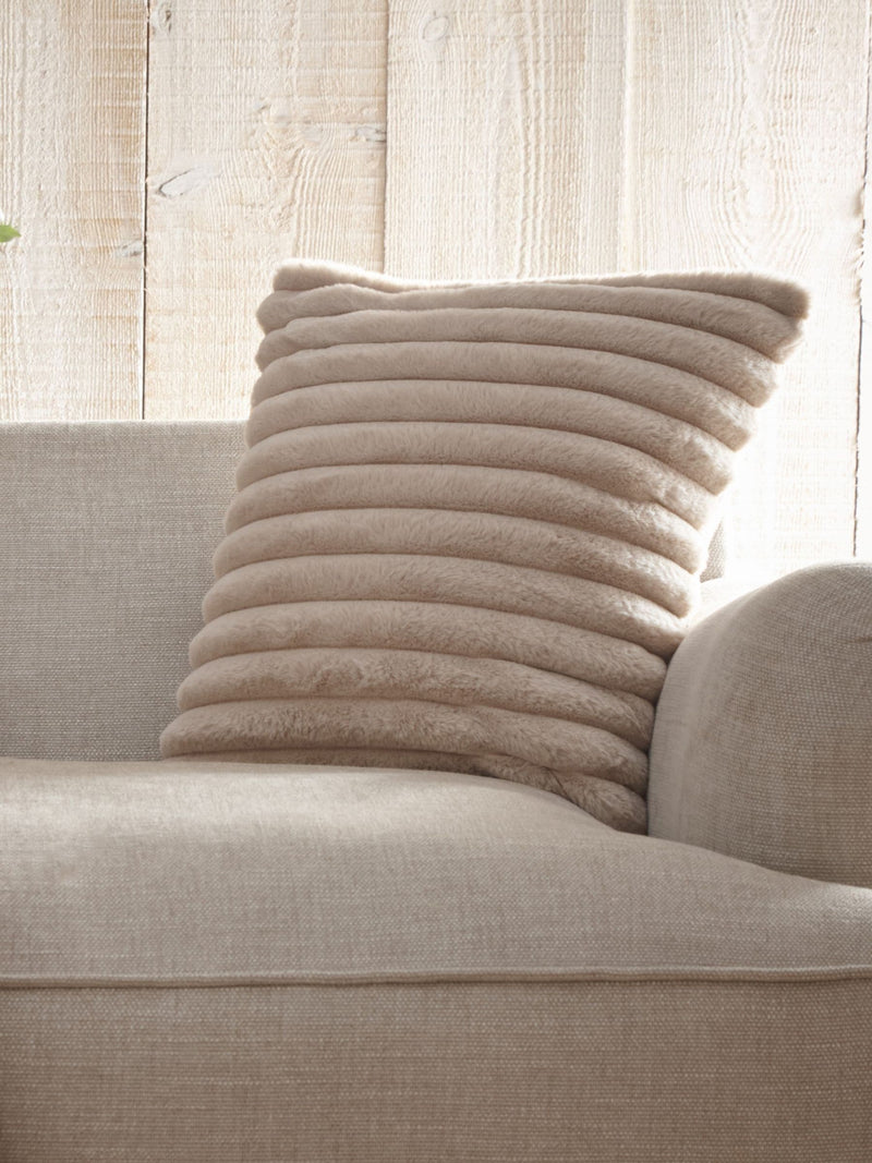 Appletree Natural Morritz Faux Fur Filled Cushion