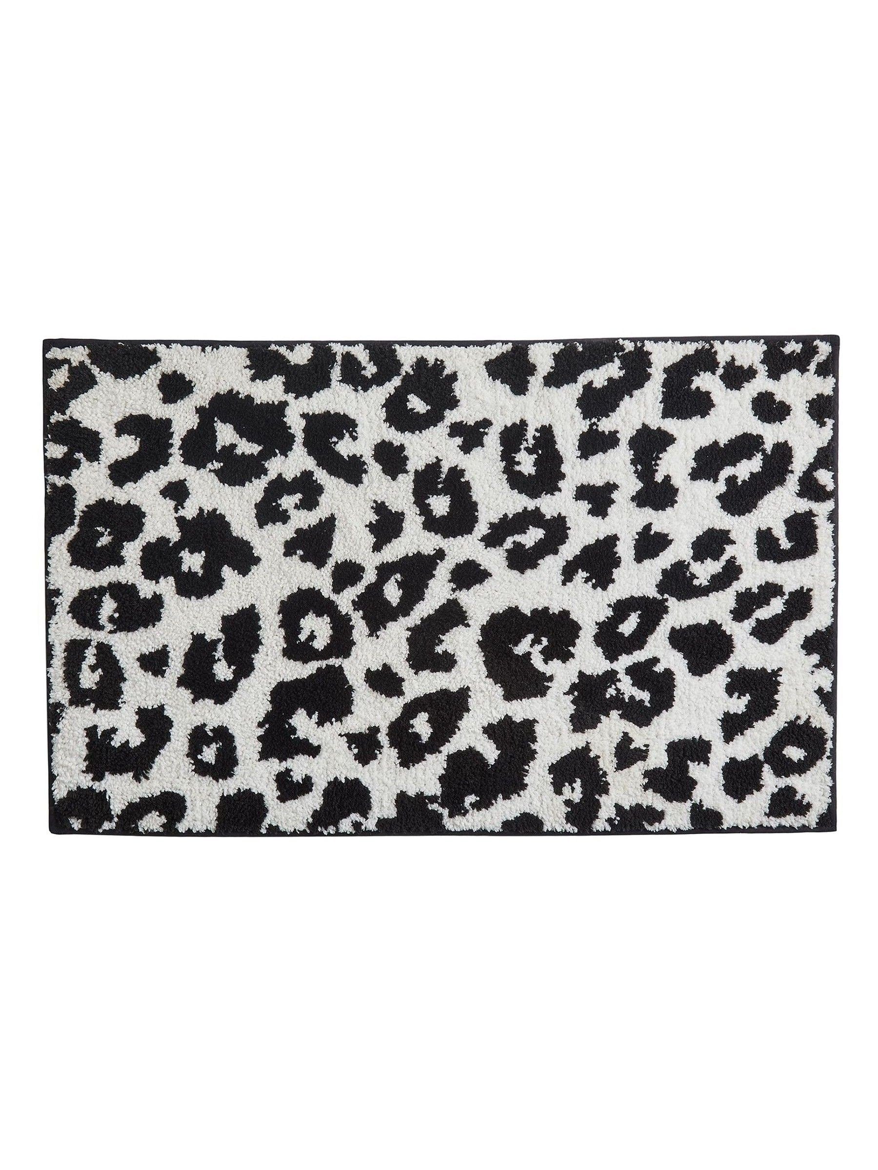 Fusion black animal print bath mat 80cm x 50cm - British product