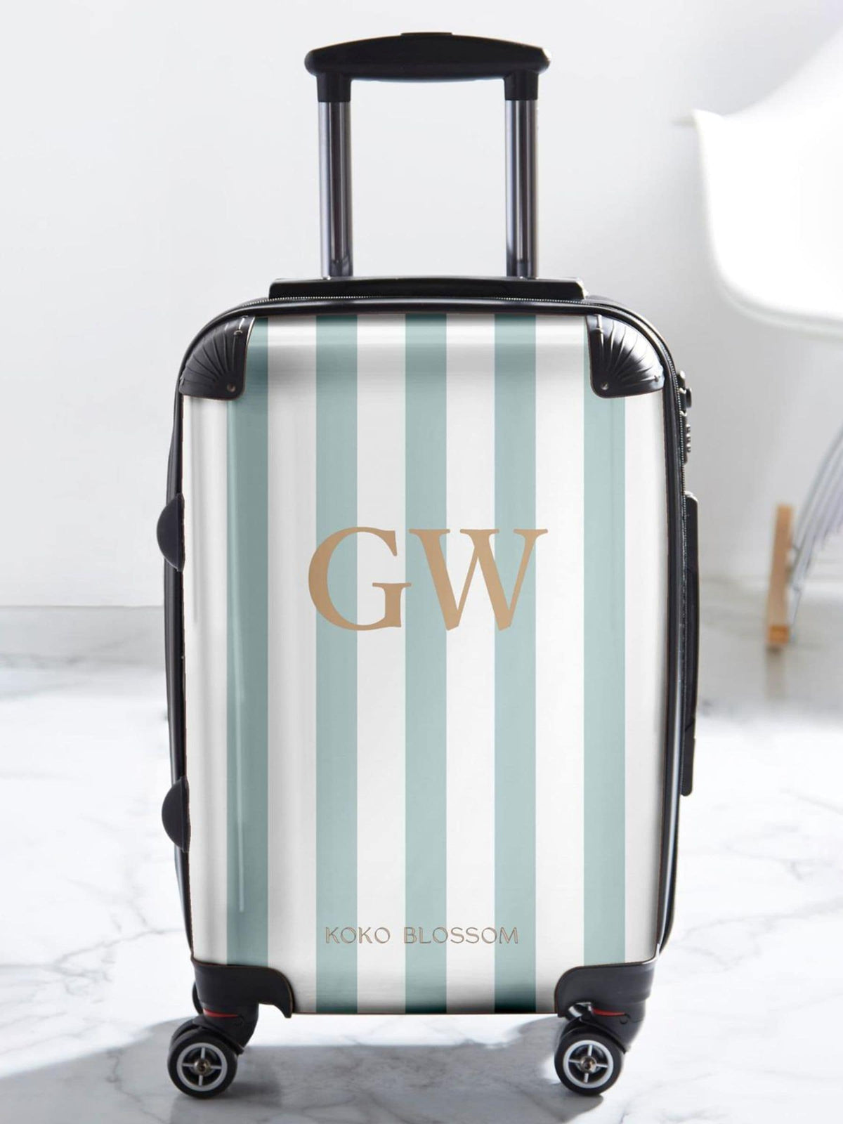 Koko Blossom personalised Amalfi Stripe suitcase - British product