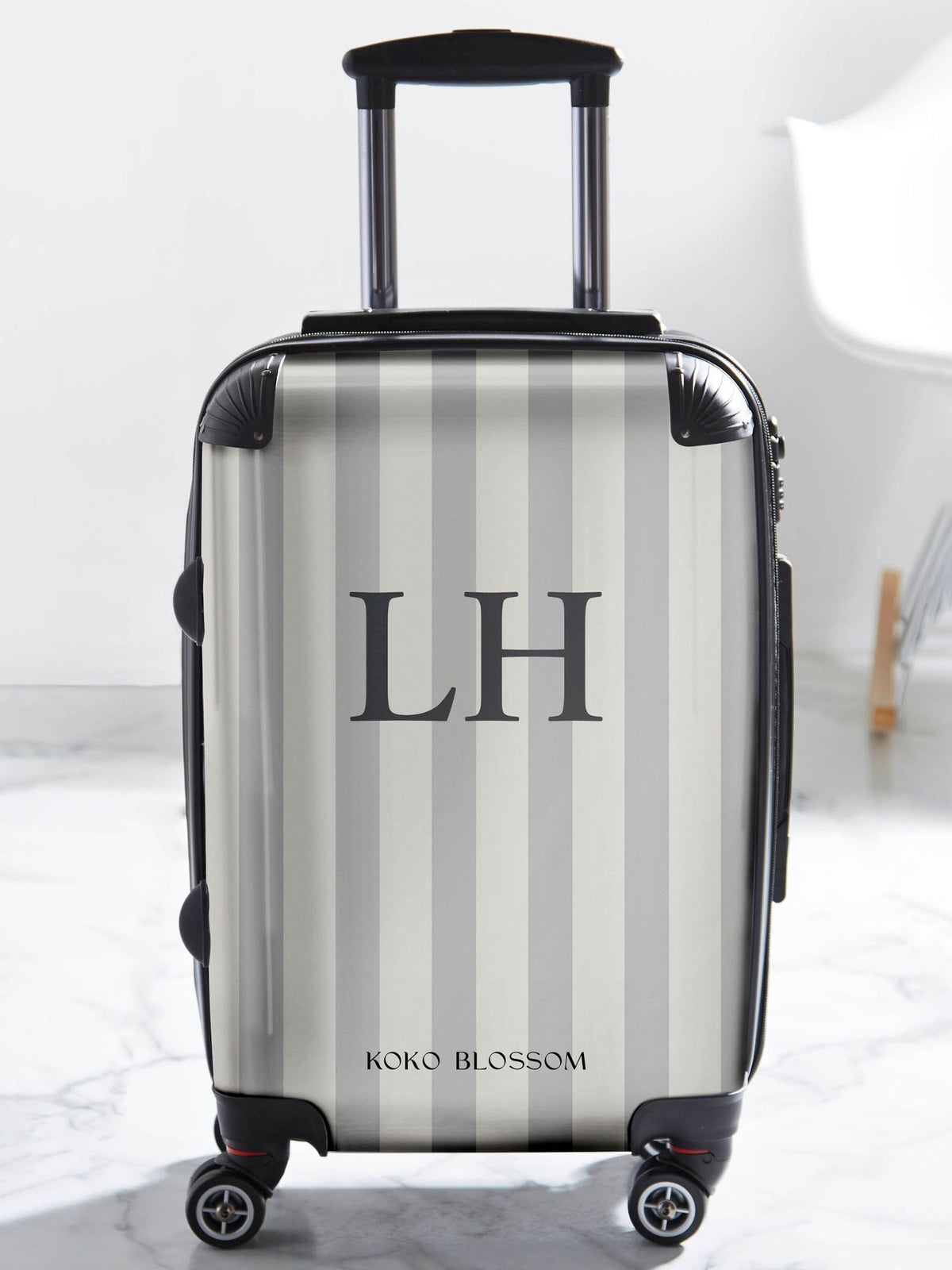 Koko Blossom Amalfi Stripe personalised suitcase - British product