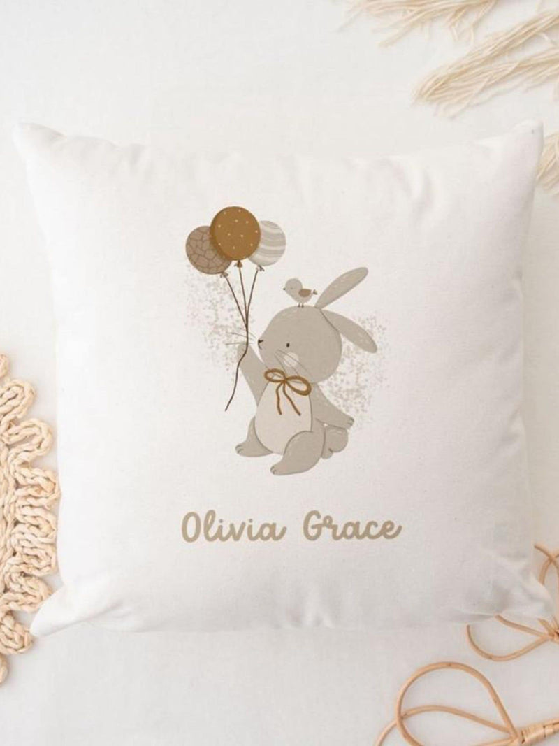 Koko Blossom personalised cotton bunny cushion 45x45cm (British brand)