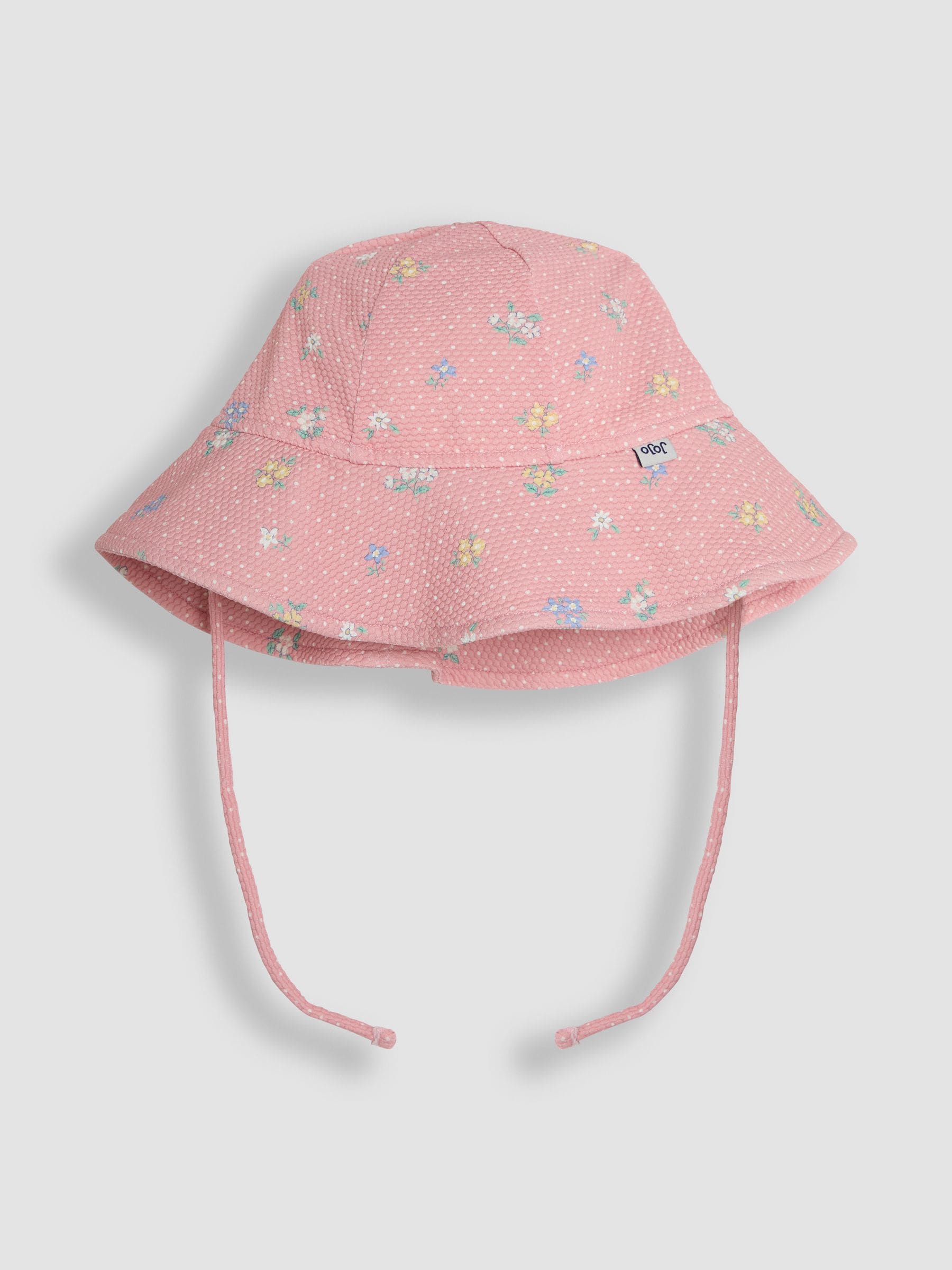 JoJo Maman Bébé pink ditsy floral floppy swim hat - British product