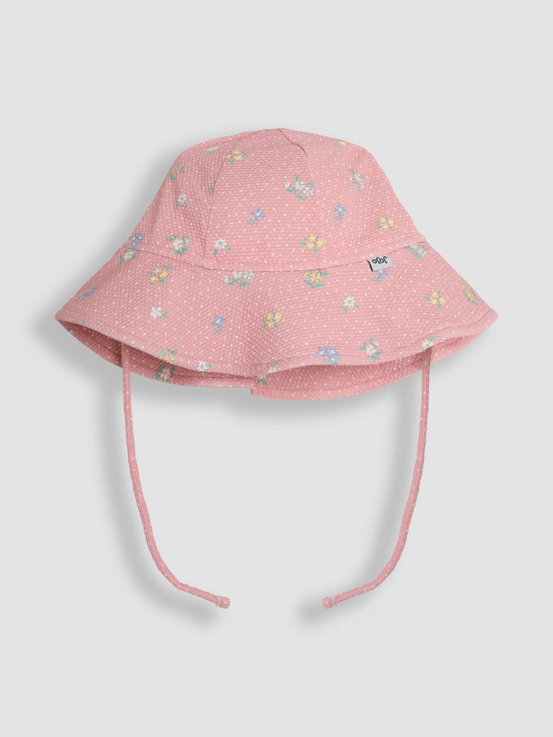 JoJo Maman Bébé pink ditsy floral floppy swim hat - British product
