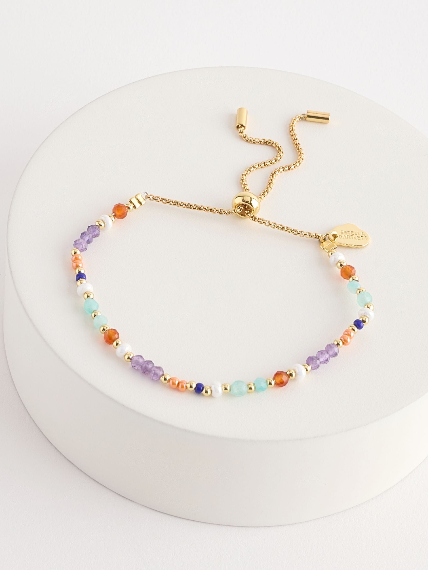 Estella Bartlett Amelia Howlite Bracelet Gold Tone Grey for Stress Relief