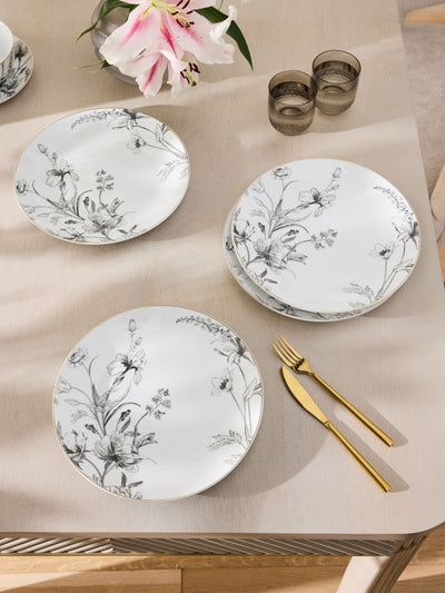 Next Lipsy White Floral Dinner Plates Set of 4- Buy online at McGrocer