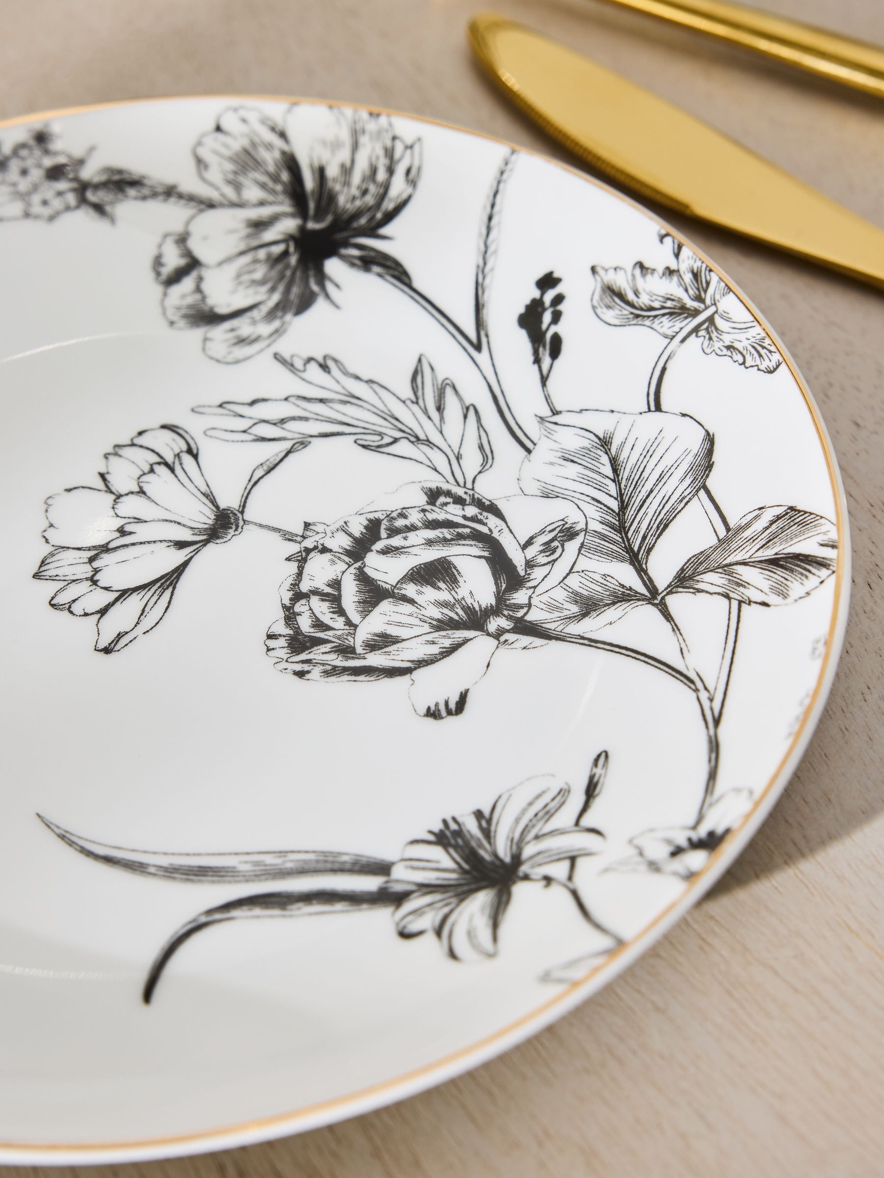 Lipsy white floral side plates set of 4 - British product