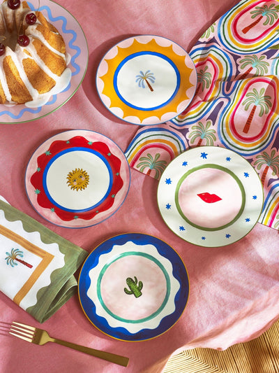 Next Eleanor Bowmer White Electric Coast Icon Cake Plates Set of 4- Buy online at McGrocer