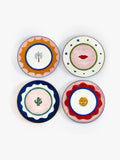 Eleanor Bowmer Set of 4 White Electric Coast Icon Cake Plates
