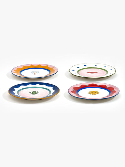 Next Eleanor Bowmer White Electric Coast Icon Cake Plates Set of 4- Buy online at McGrocer