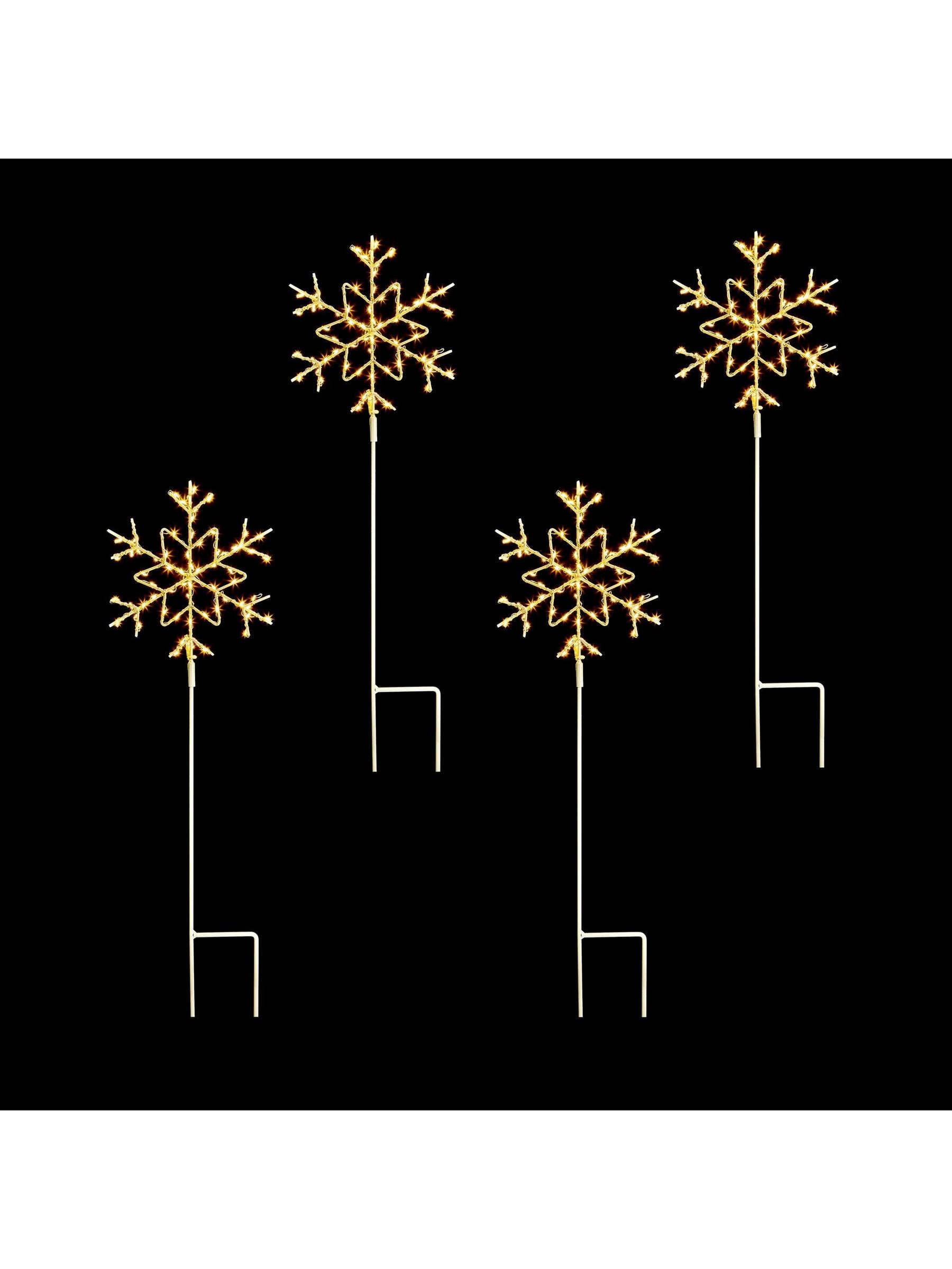 Premier Decorations snowflake LED path lights set of 4, imported from the UK
