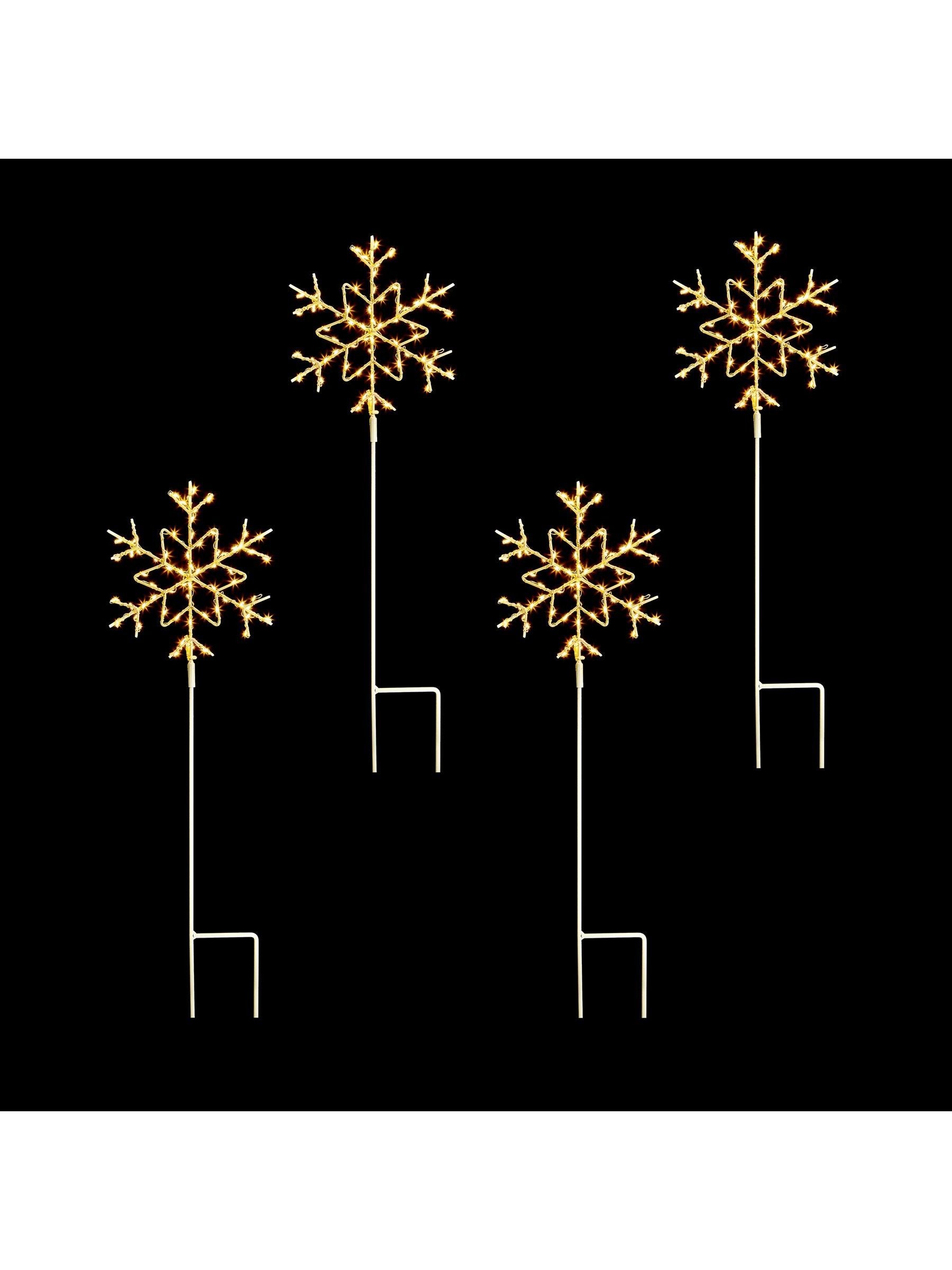 Premier Decorations snowflake LED path lights set of 4, imported from the UK