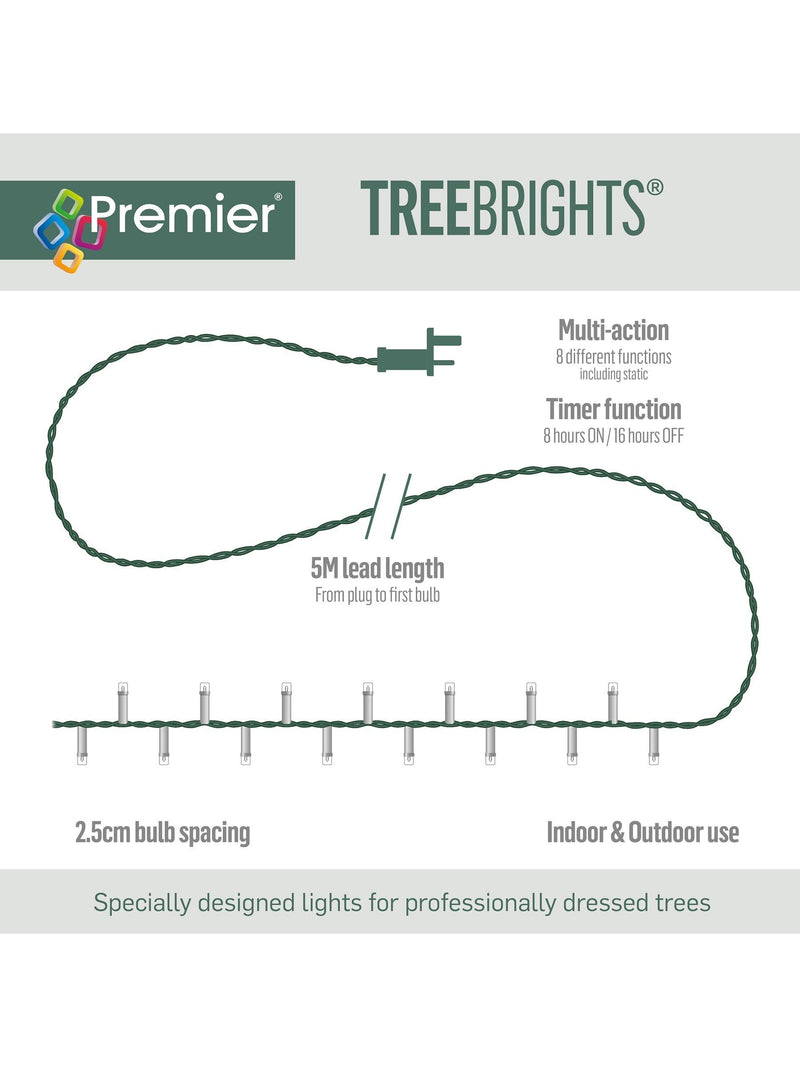 Premier Decorations Tree Brights 37.5m LED Christmas lights - British product
