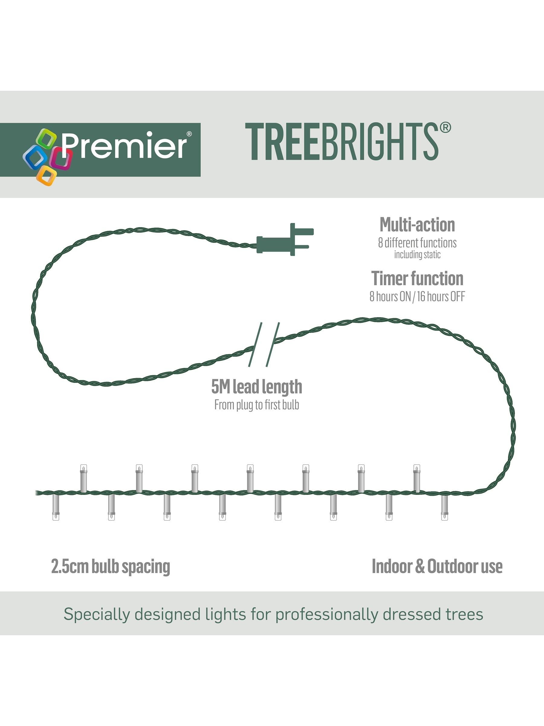 Premier Decorations warm white LED Christmas lights 18.7m (British brand)