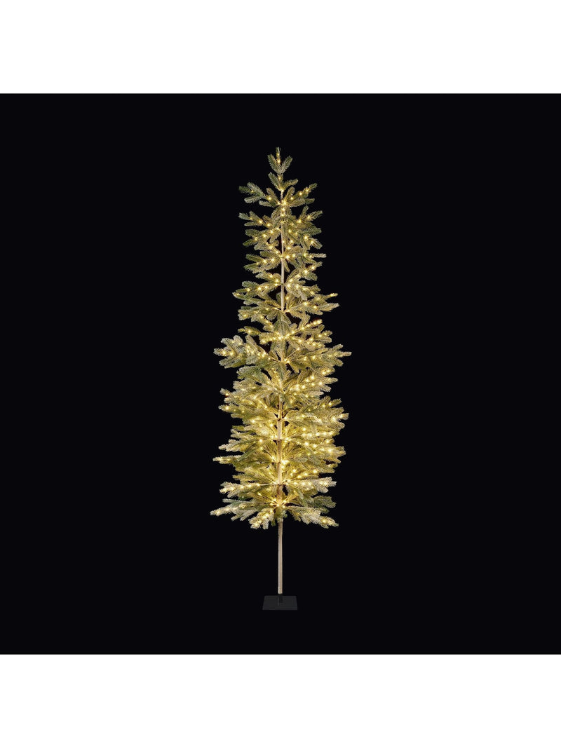 Premier Decorations Green Snowy Pre Lit Slim 4ft Christmas Tree with Warm White Lights