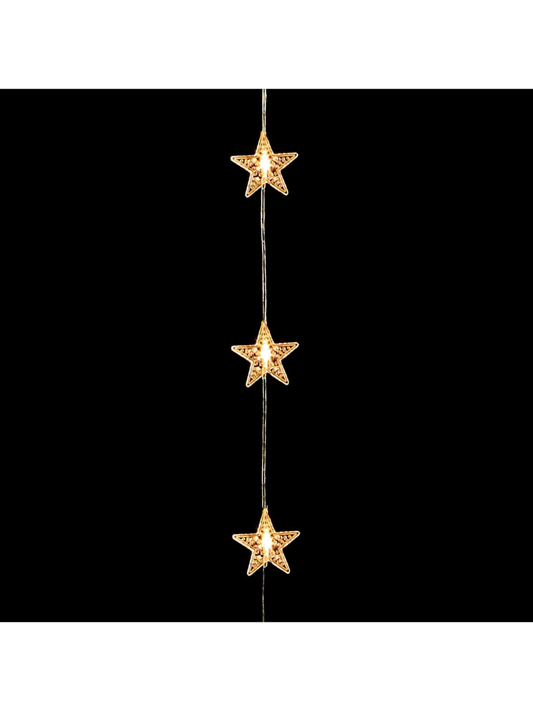 Premier Decorations white stars warm LED curtain lights 120cm, UK version