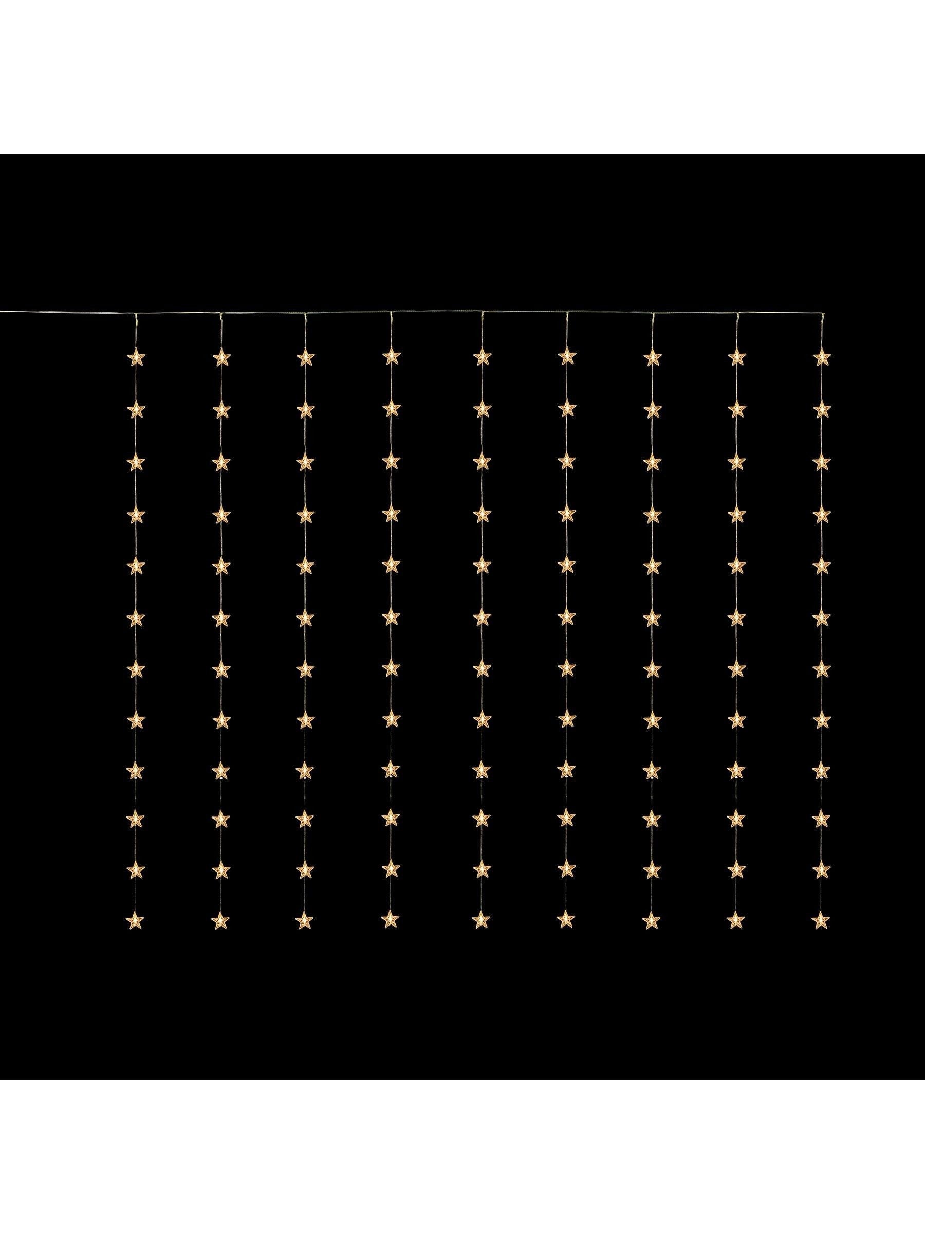 Premier Decorations white stars warm LED curtain lights 120cm, UK version