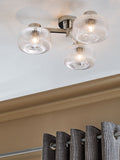 Chrome Lexington 3 Light Flush Flush Fitting Ceiling Light