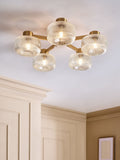 Brass Lexington 5 Light Flush Fitting Ceiling Light