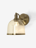 Gloucester wall light with clear glass and brass accents, UK version