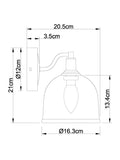 Gloucester wall light with clear glass and brass accents, UK version