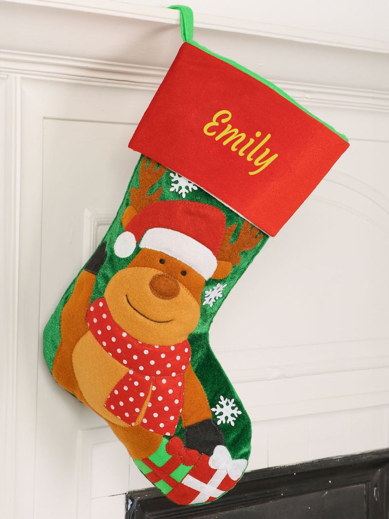 Dibor personalised Christmas stocking plush velvet - British product