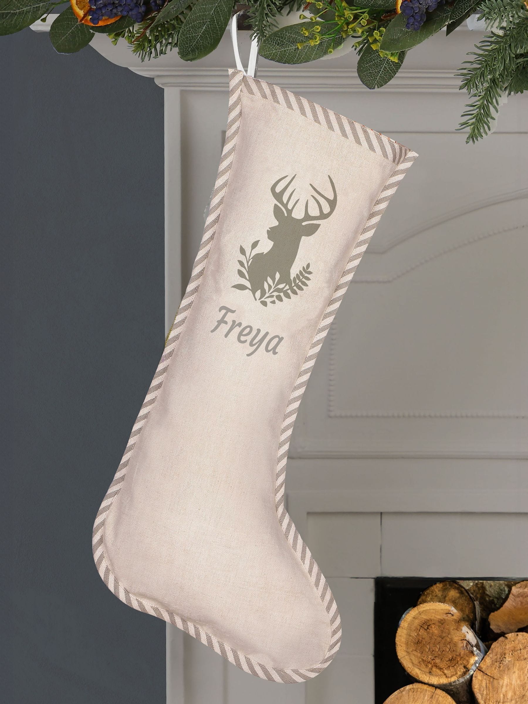 Dibor 100% cotton personalised stocking, imported from the UK