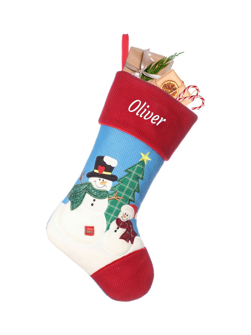 Dibor personalised Christmas stocking with snowman pals - British product