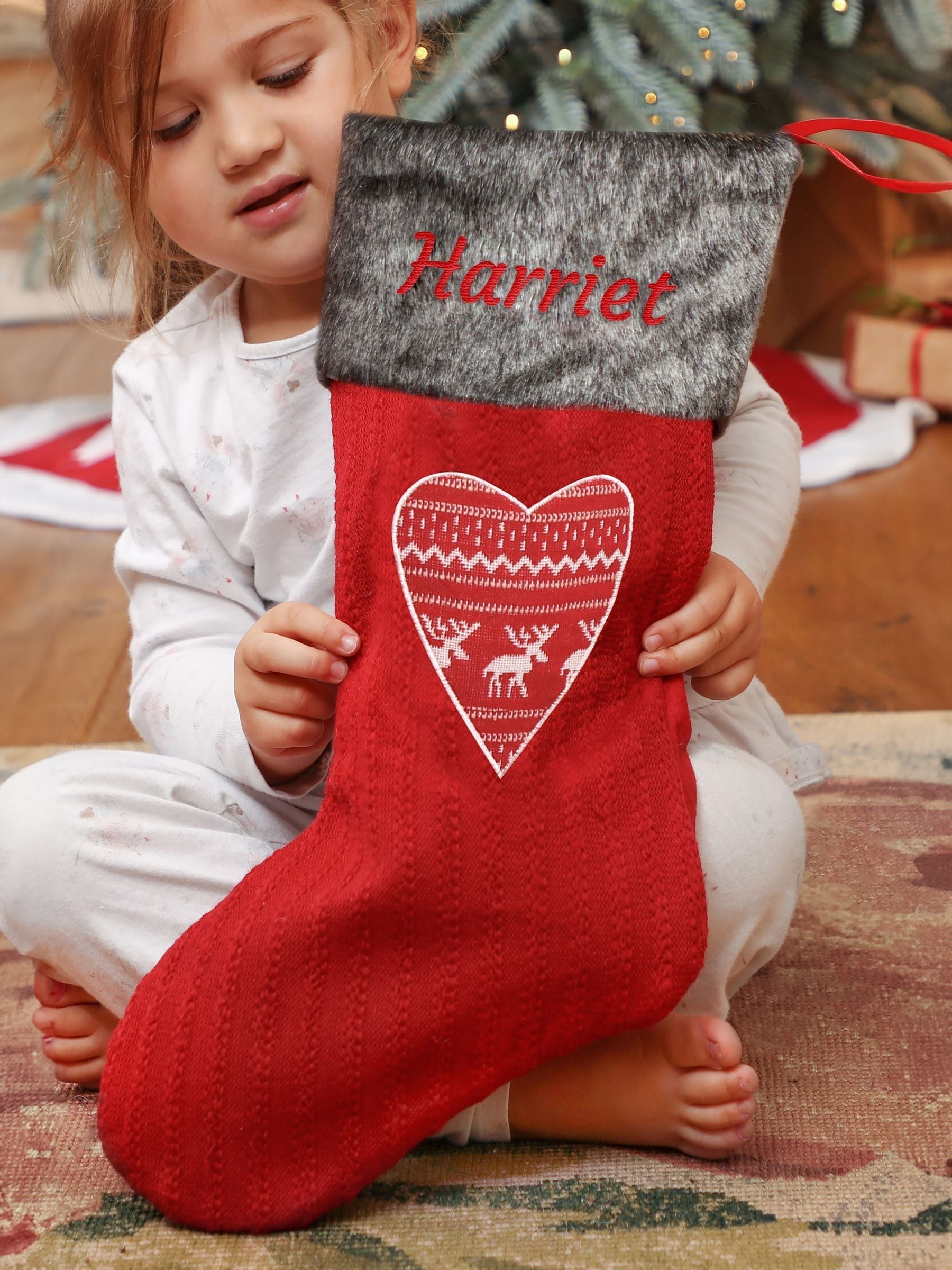 Dibor Christmas stocking personalised with name - British product