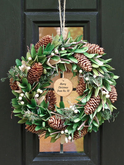 Dibor Personalisierte Weihnachtsgirlande Natürliche Winter Wohndekoration 35cm