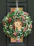 Dibor Personalised Christmas Wreath 35cm, imported from the UK