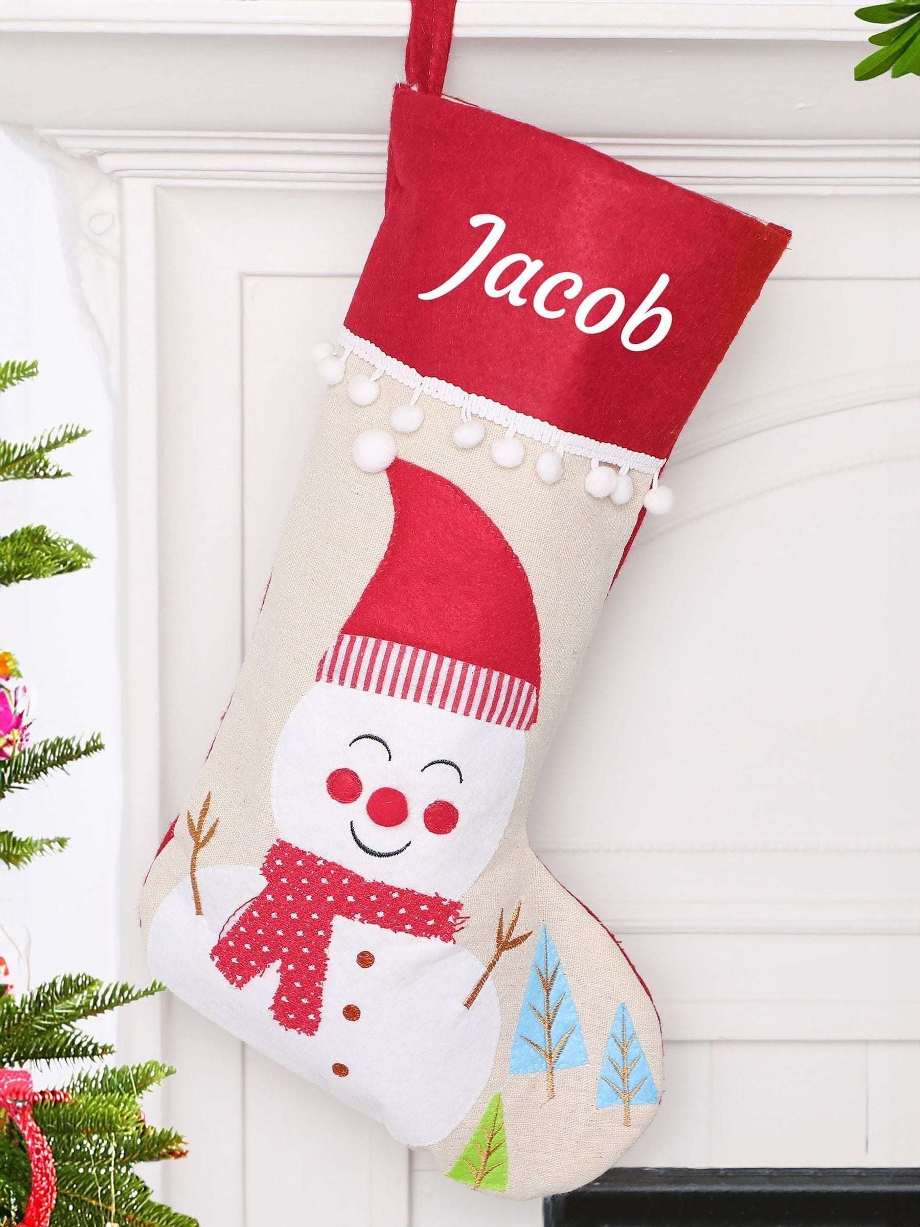 Dibor personalised Christmas stocking H45cm - British product