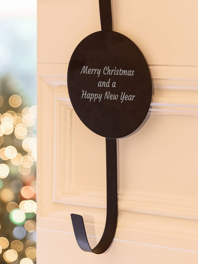 Next Dibor Personalised Wreath Hanger Matte Black Iron Door Decoration 28.5x12x13cm- Buy online at McGrocer