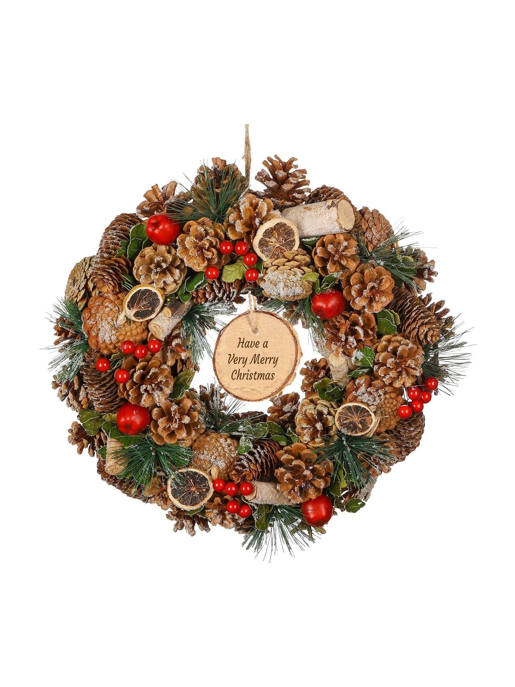 Dibor personalised Christmas wreath 38cm - British product