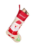 Dibor personalised Christmas stocking with pompom border - British product
