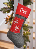 Dibor Nordic Christmas decoration personalised grey felt 42x19cm (British brand)