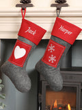 Dibor Nordic Christmas decoration personalised grey felt 42x19cm (British brand)