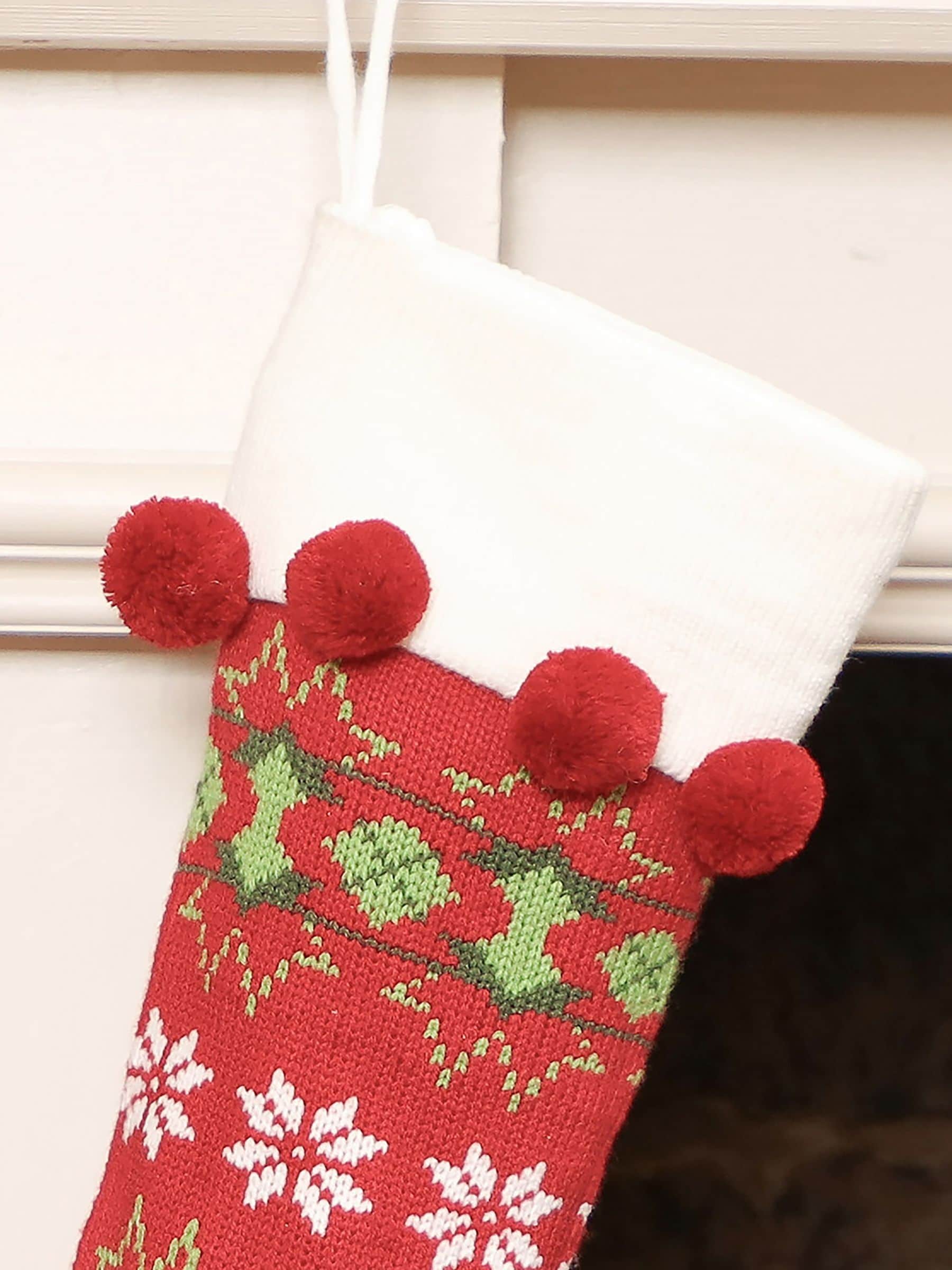 Dibor personalised Christmas stocking with wooden tag - British product