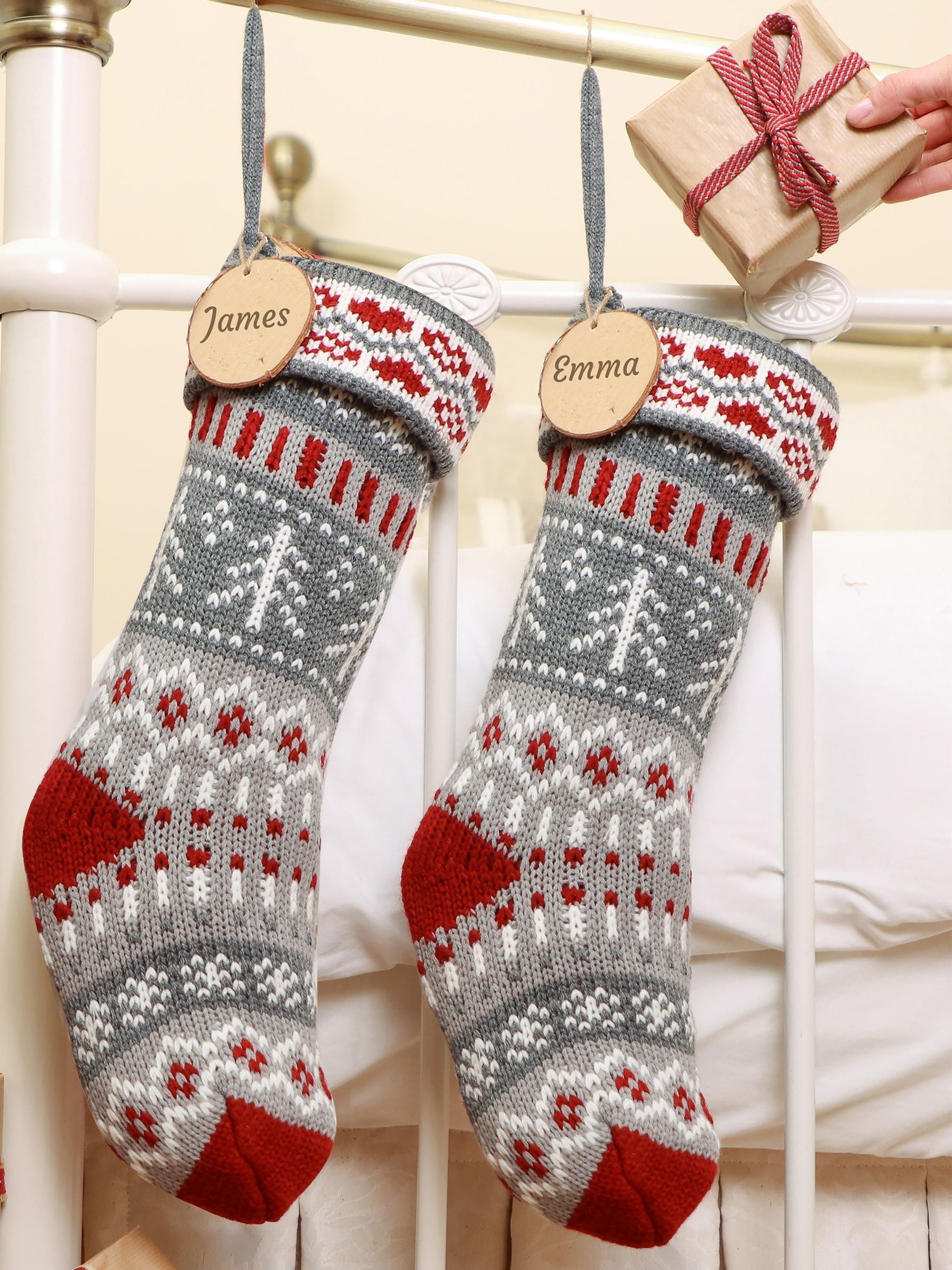Dibor personalised Christmas stocking 44x18cm - British product